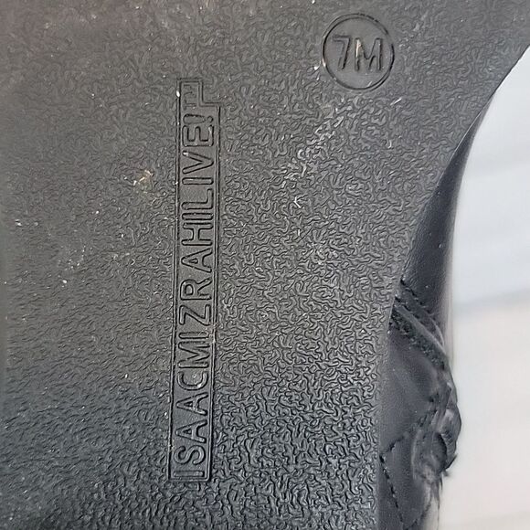 Isacc Mitzrah Imtory Black Knee-High Leather Boots Womens Size 7 - Picture 14 of 15